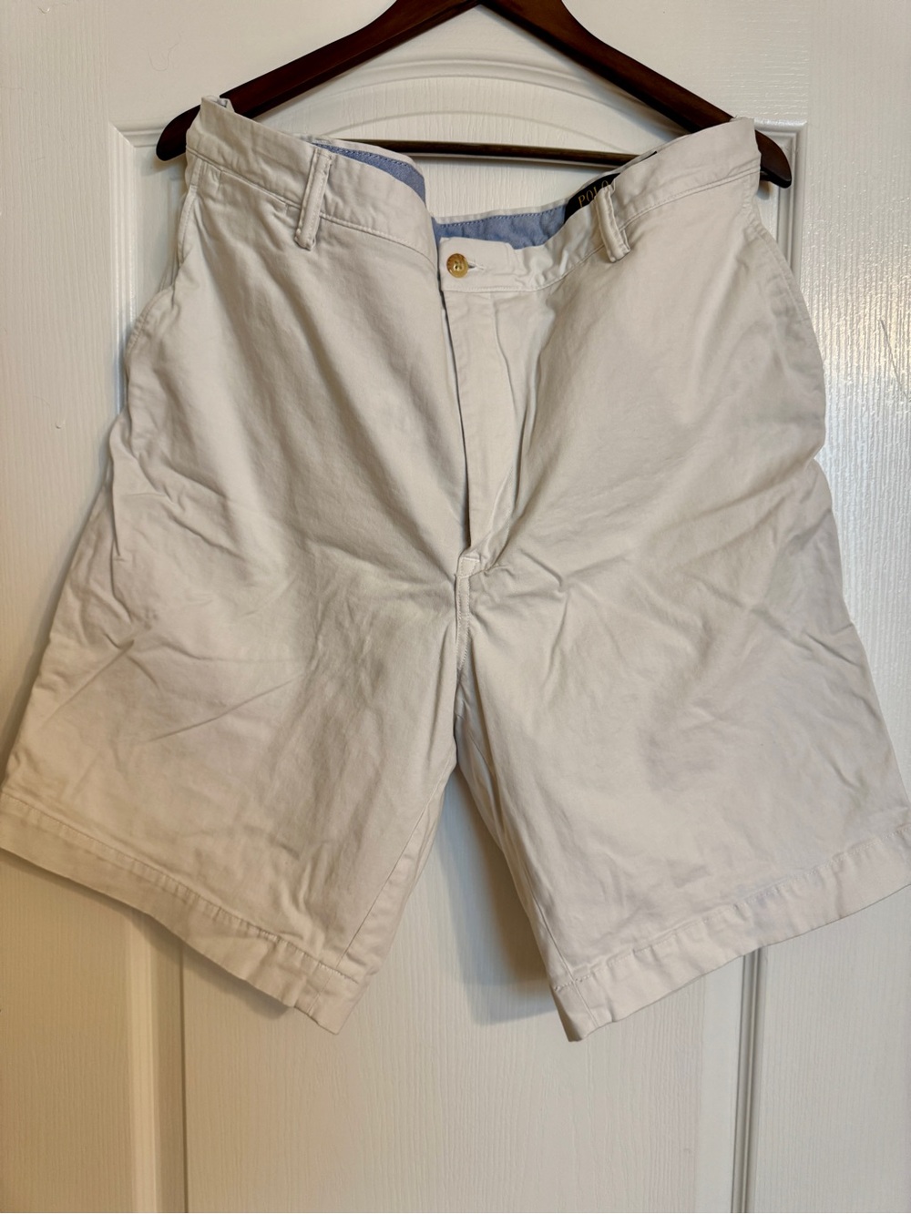 Polo by Ralph Lauren White Flat-Front Cotton Shorts